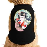 Geisha Great Wave Frame Fans Doggie Tank thumb 0