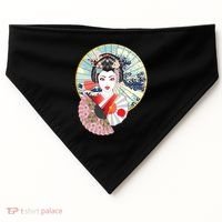 Geisha Great Wave Frame Fans USA-Made Doggie Bandana thumb 0