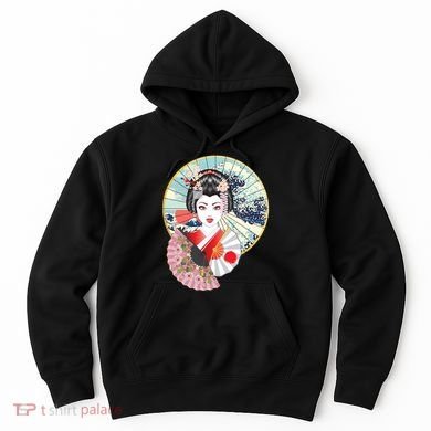 Geisha Great Wave Frame Fans Hoodie