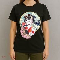 Geisha Great Wave Frame Fans T-Shirt thumb 4