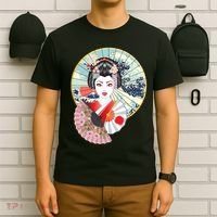 Geisha Great Wave Frame Fans T-Shirt thumb 6
