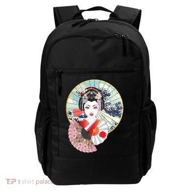 Geisha Great Wave Frame Fans Backpack