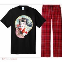 Geisha Great Wave Frame Fans Pajama Set thumb 0