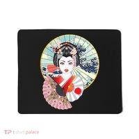 Geisha Great Wave Frame Fans Mousepad thumb 0