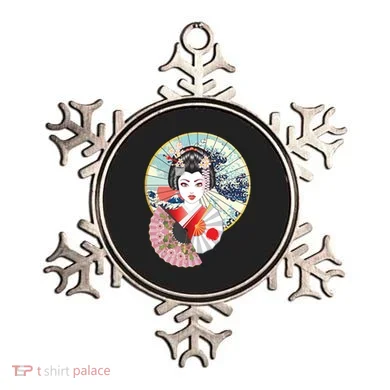 Geisha Great Wave Frame Fans Ornament
