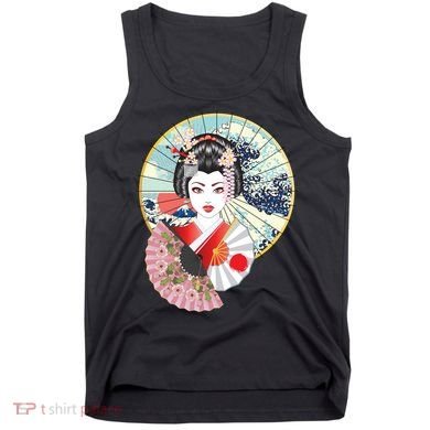 Geisha Great Wave Frame Fans Tank Top