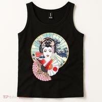 Geisha Great Wave Frame Fans Tank Top thumb 2
