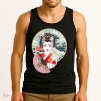 Geisha Great Wave Frame Fans Tank Top thumb 3