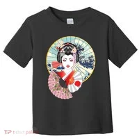 Geisha Great Wave Frame Fans Toddler T-Shirt thumb 0