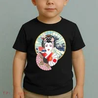 Geisha Great Wave Frame Fans Toddler T-Shirt thumb 2