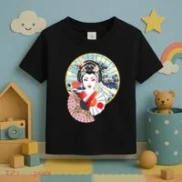 Geisha Great Wave Frame Fans Toddler T-Shirt thumb 3