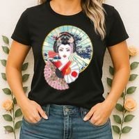 Geisha Great Wave Frame Fans Women's T-Shirt thumb 2