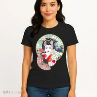 Geisha Great Wave Frame Fans Women's T-Shirt thumb 4