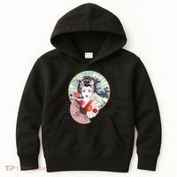 Geisha Great Wave Frame Fans Kids Hoodie thumb 0