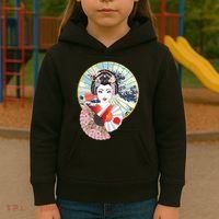Geisha Great Wave Frame Fans Kids Hoodie thumb 3