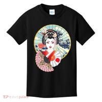 Geisha Great Wave Frame Fans Kids T-Shirt thumb 0