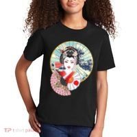 Geisha Great Wave Frame Fans Kids T-Shirt thumb 2