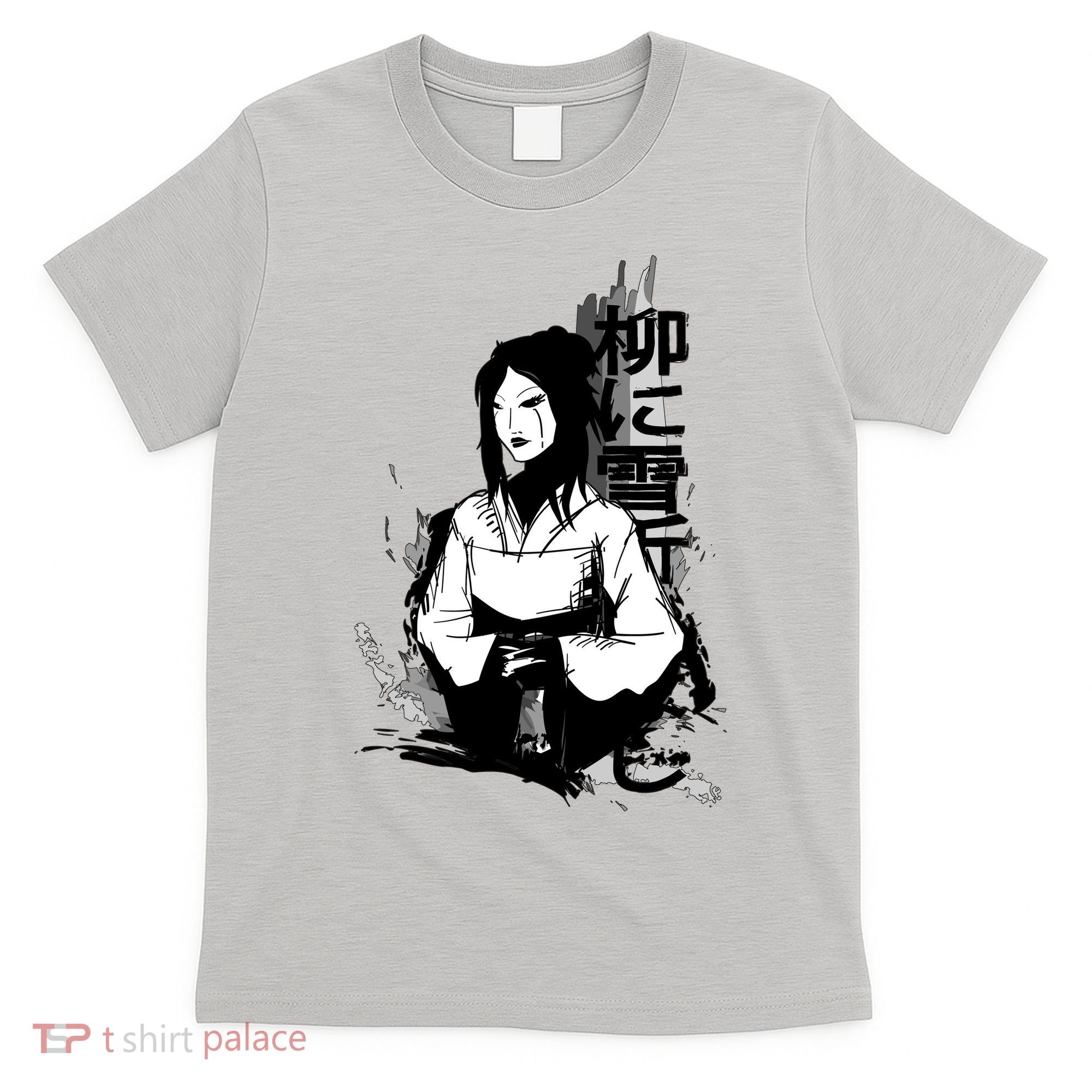 Geisha Japanese Script Greyscale T-Shirt