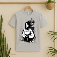 Geisha Japanese Script Greyscale T-Shirt thumb 2