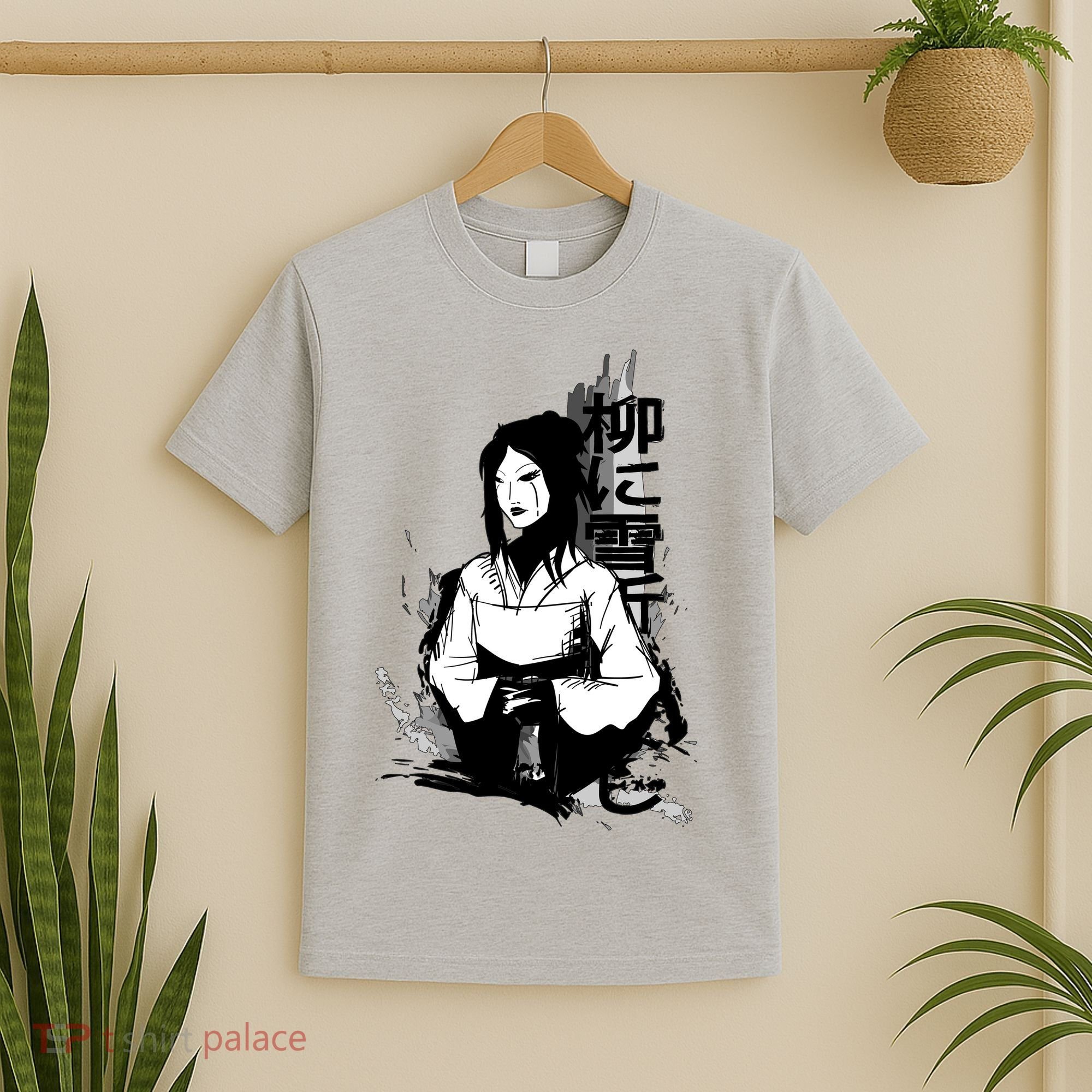 Geisha Japanese Script Greyscale T-Shirt