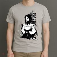 Geisha Japanese Script Greyscale T-Shirt thumb 3