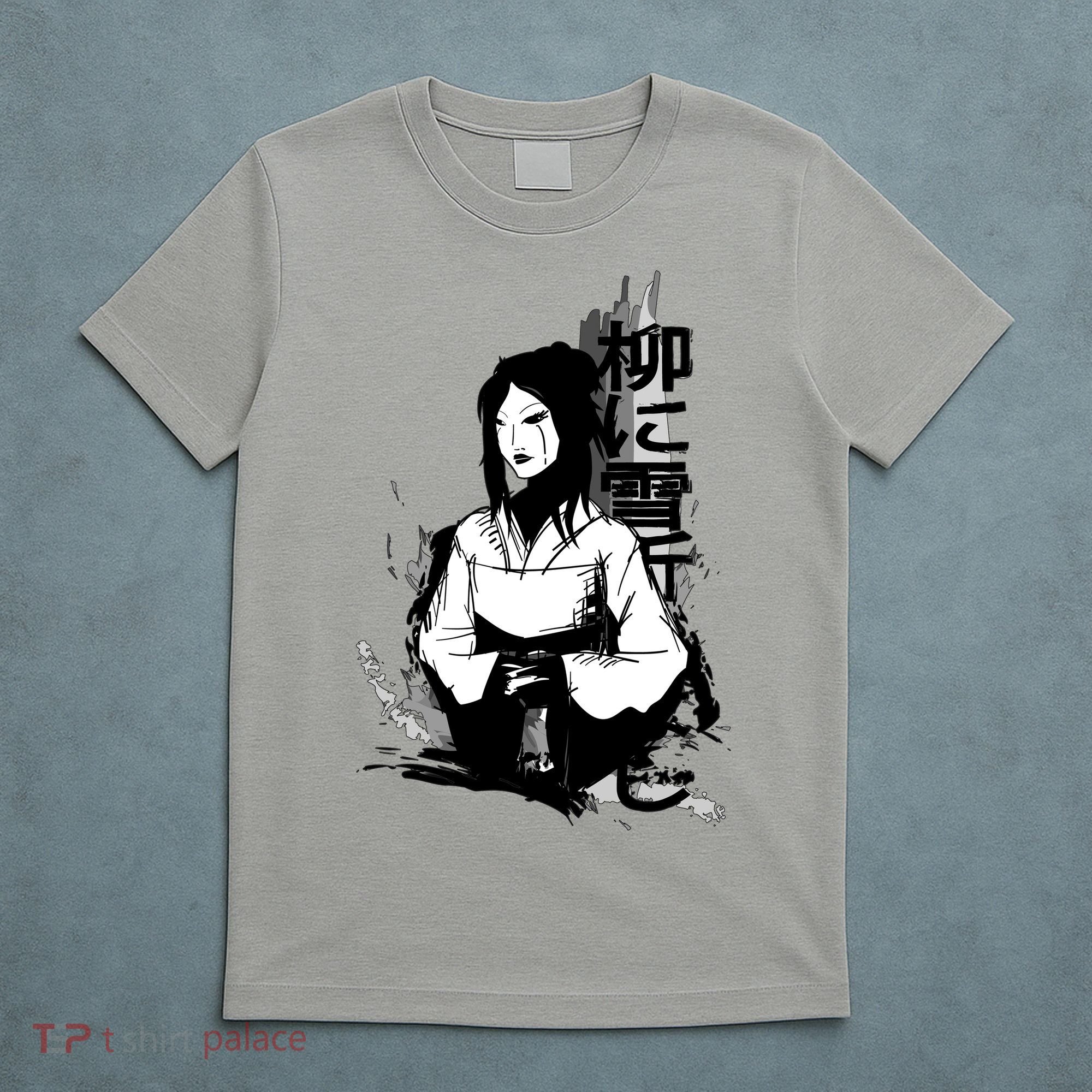 Geisha Japanese Script Greyscale T-Shirt