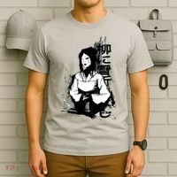 Geisha Japanese Script Greyscale T-Shirt thumb 6