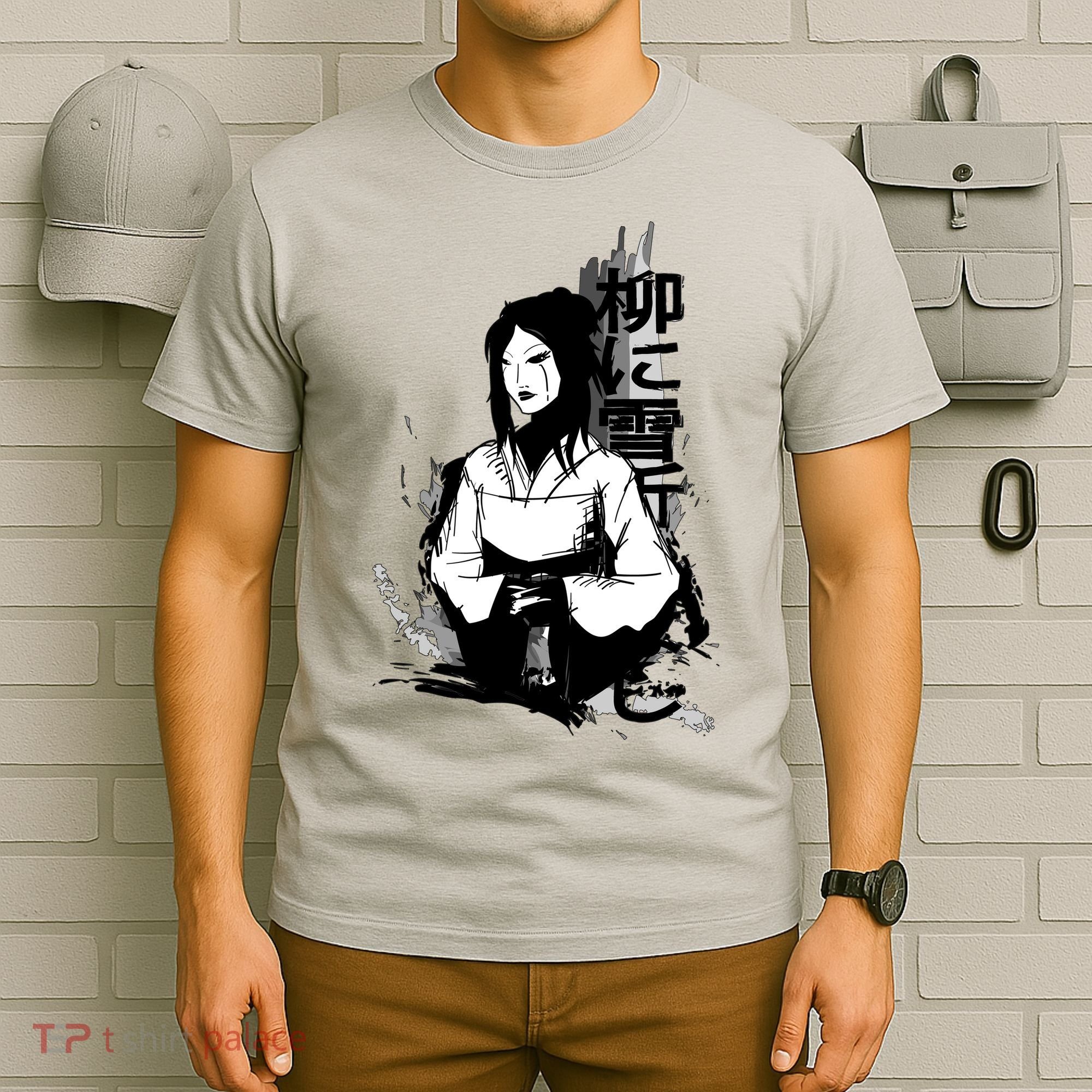 Geisha Japanese Script Greyscale T-Shirt
