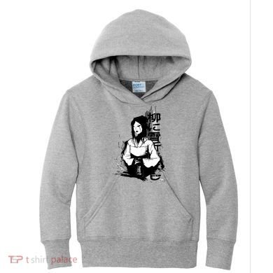Geisha Japanese Script Greyscale Kids Hoodie