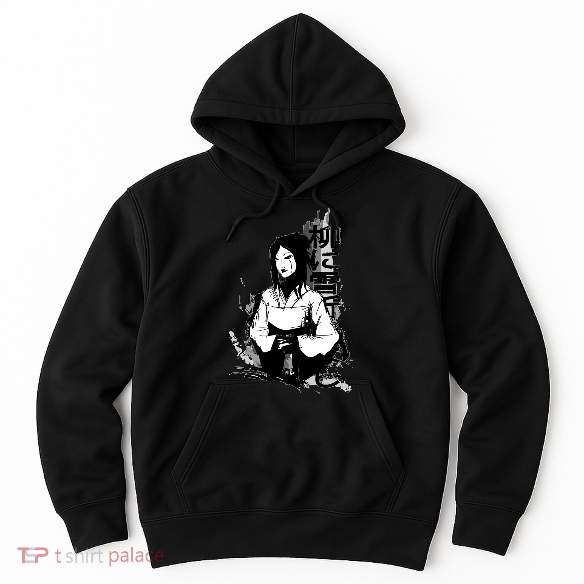 Geisha Japanese Script Greyscale Hoodie