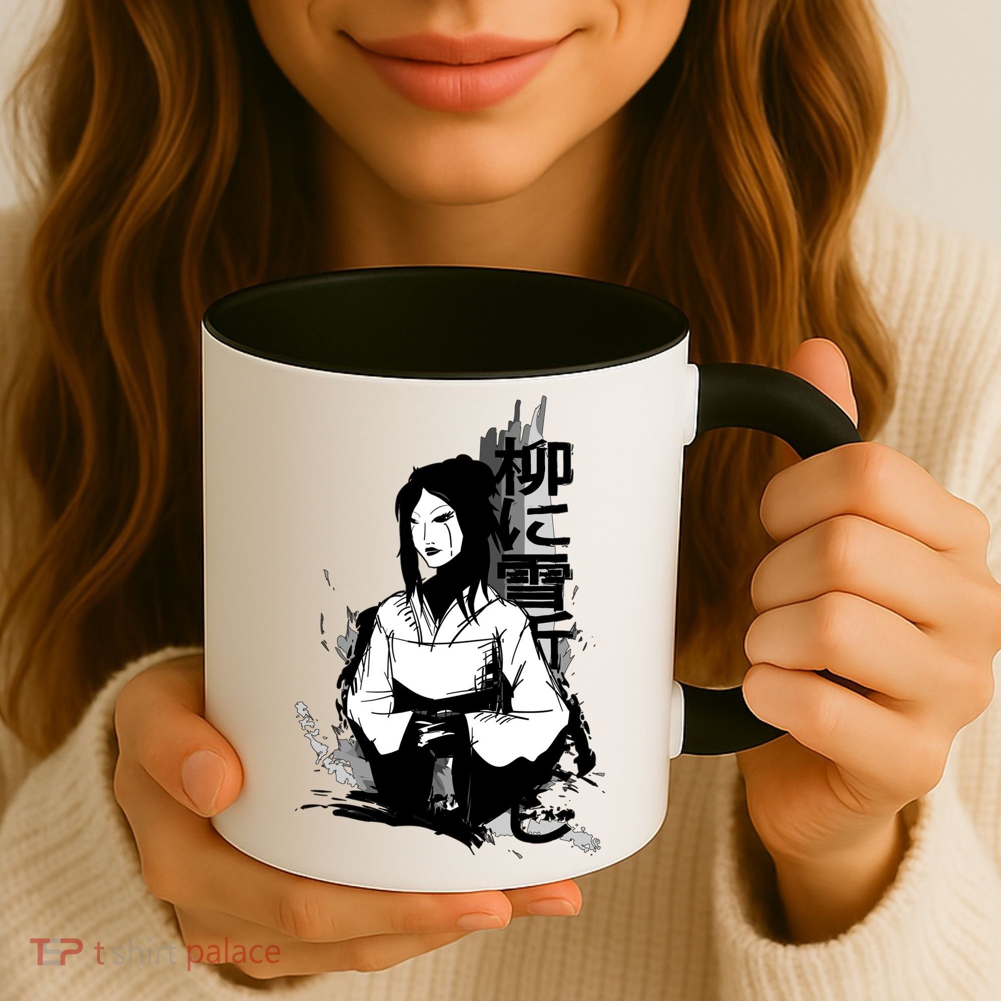 Geisha Japanese Script Greyscale Coffee Mug