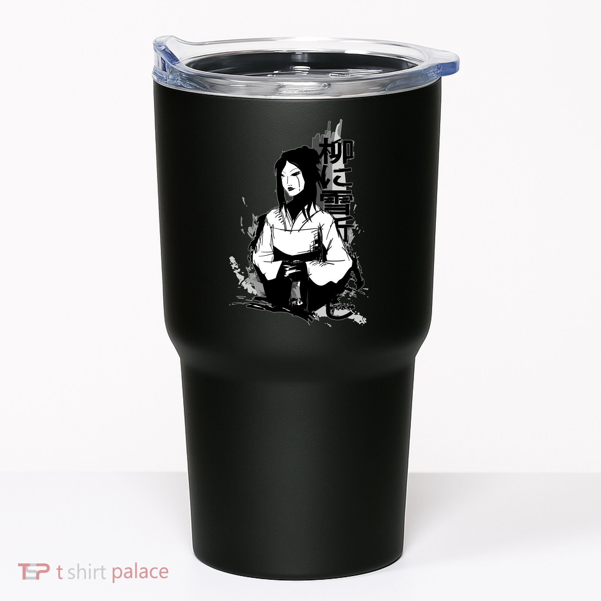 Geisha Japanese Script Greyscale Tumbler