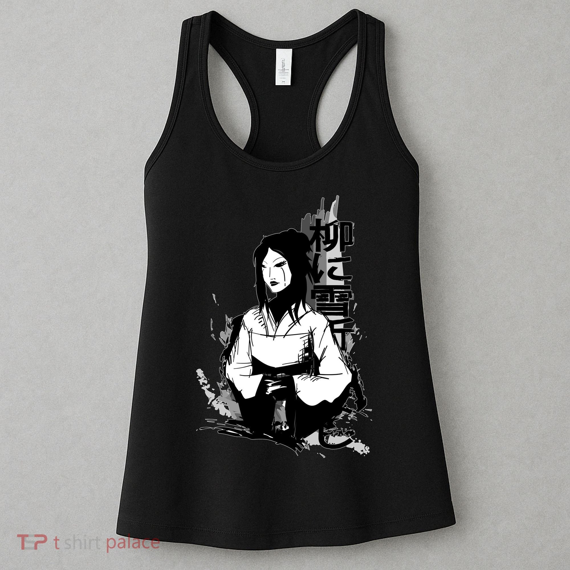 Geisha Japanese Script Greyscale Women's Tank Top
