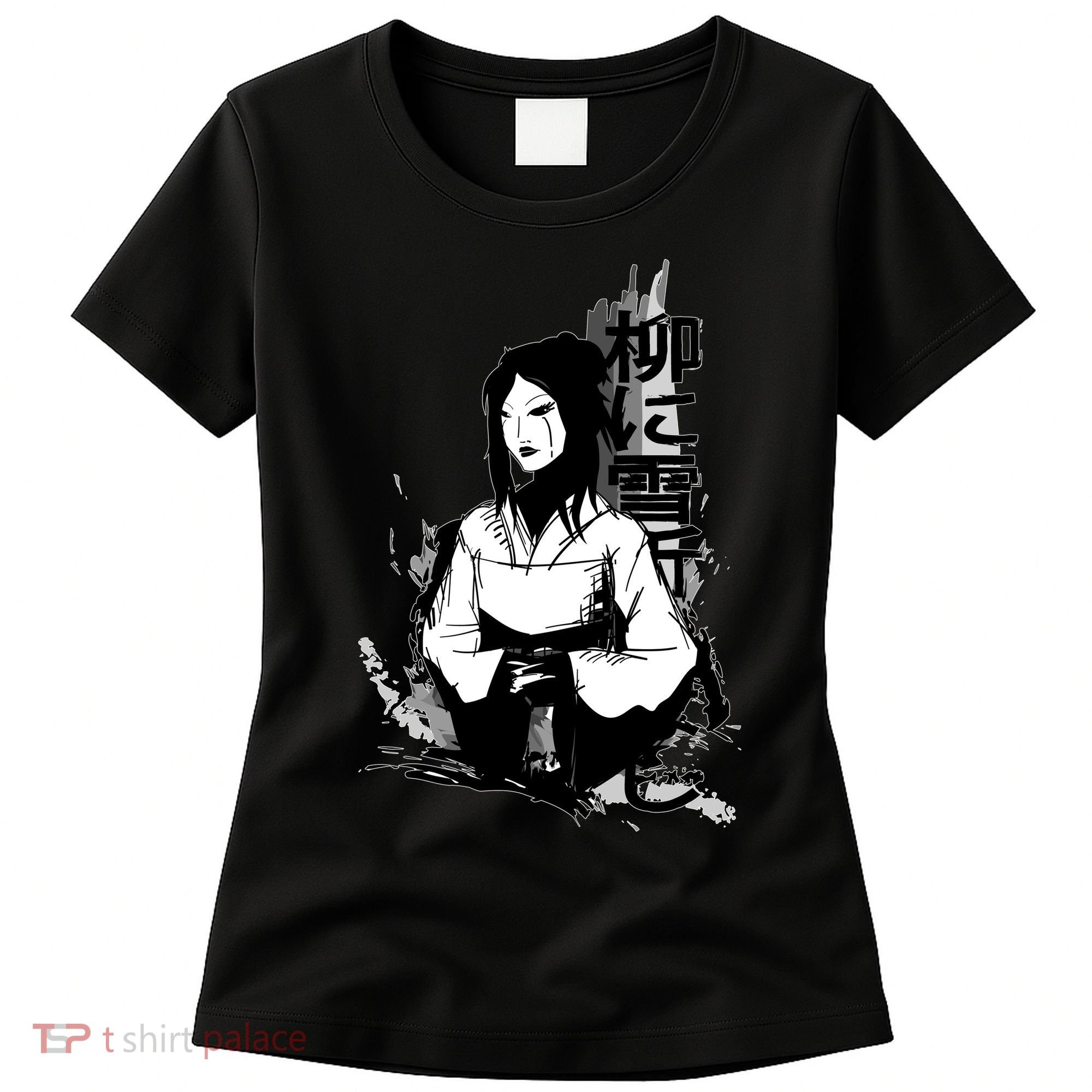 Geisha Japanese Script Greyscale Women's T-Shirt