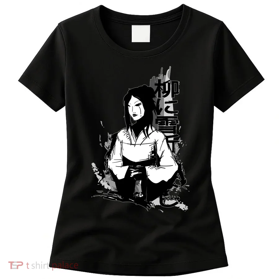 Geisha Japanese Script Greyscale Women's T-Shirt