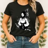Geisha Japanese Script Greyscale Women's T-Shirt thumb 2