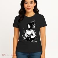 Geisha Japanese Script Greyscale Women's T-Shirt thumb 4