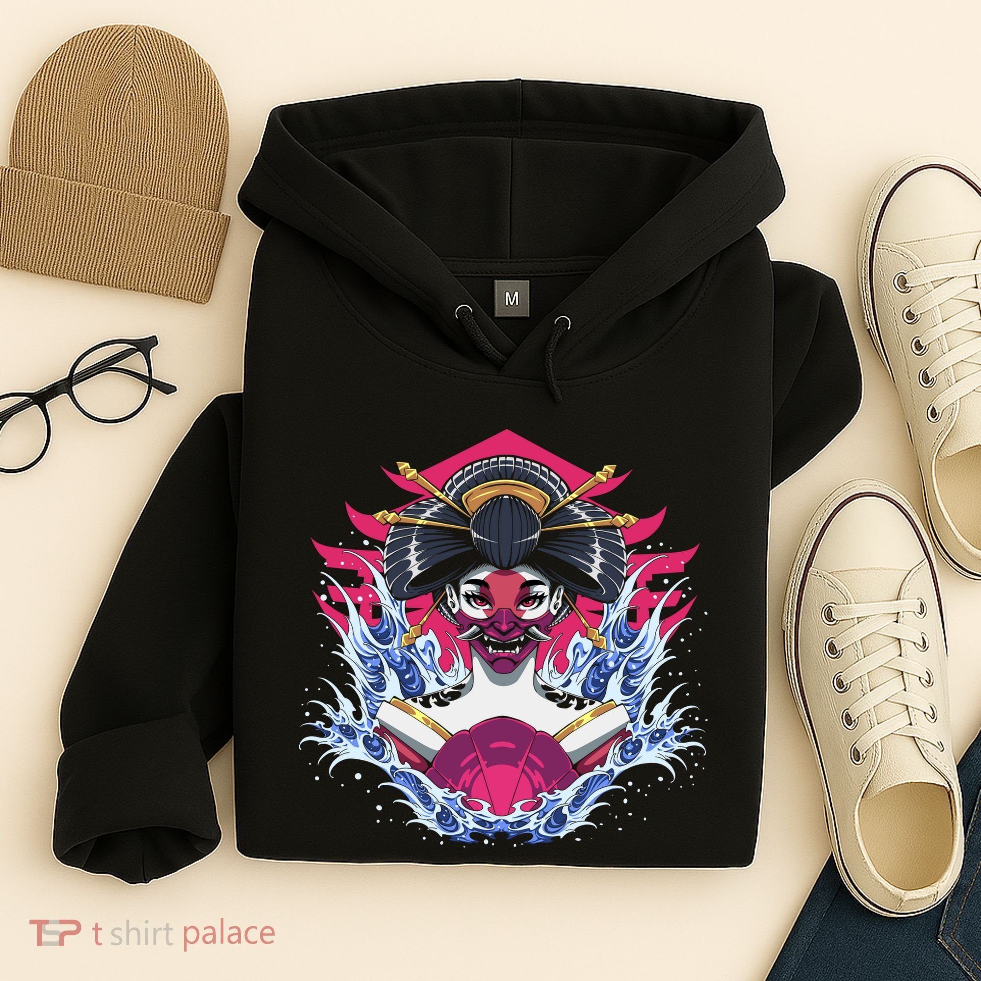 Geishia Ninja Mask Japanese Art Hoodie