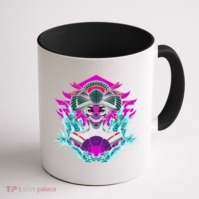 Geishia Ninja Mask Japanese Art Coffee Mug back