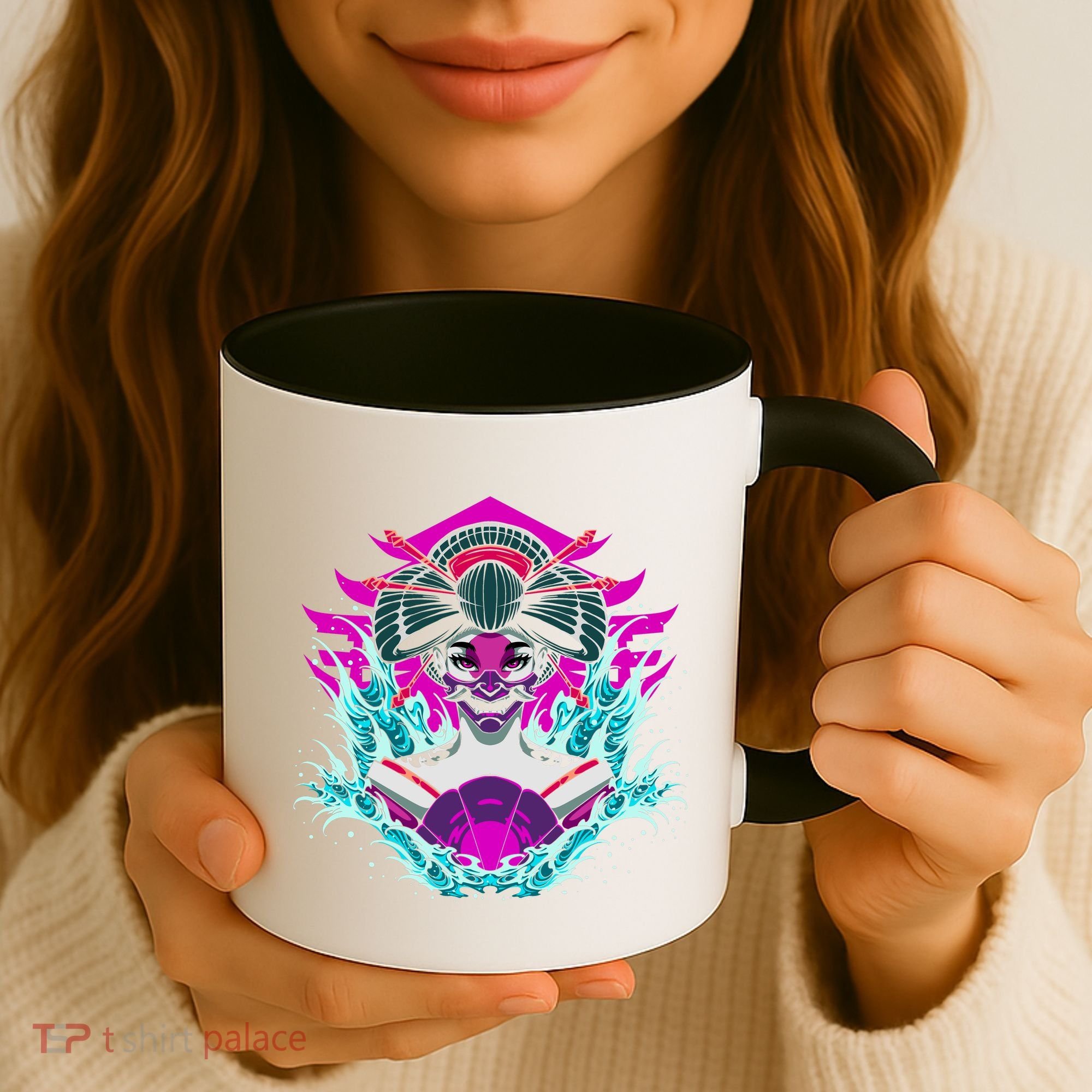 Geishia Ninja Mask Japanese Art Coffee Mug