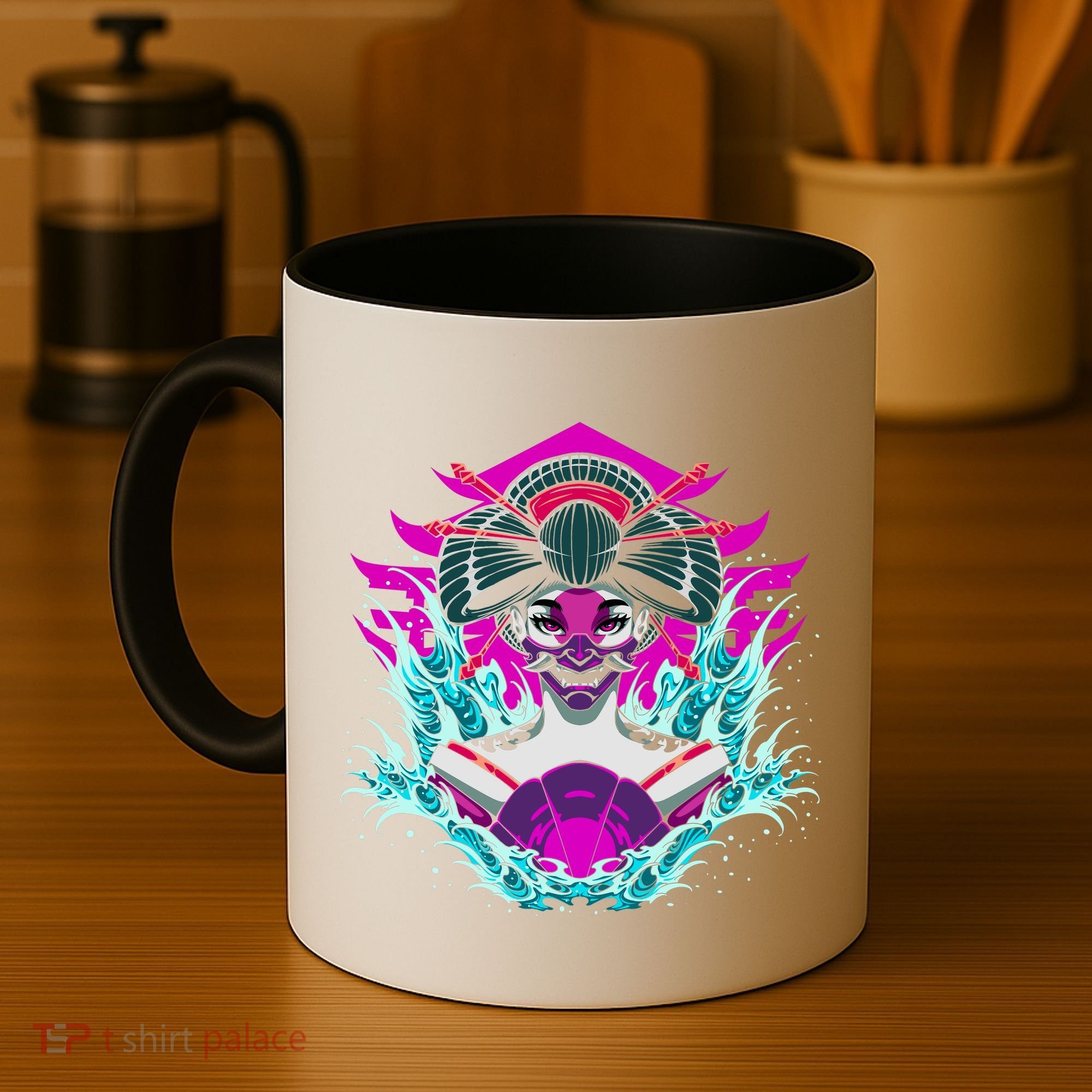 Geishia Ninja Mask Japanese Art Coffee Mug