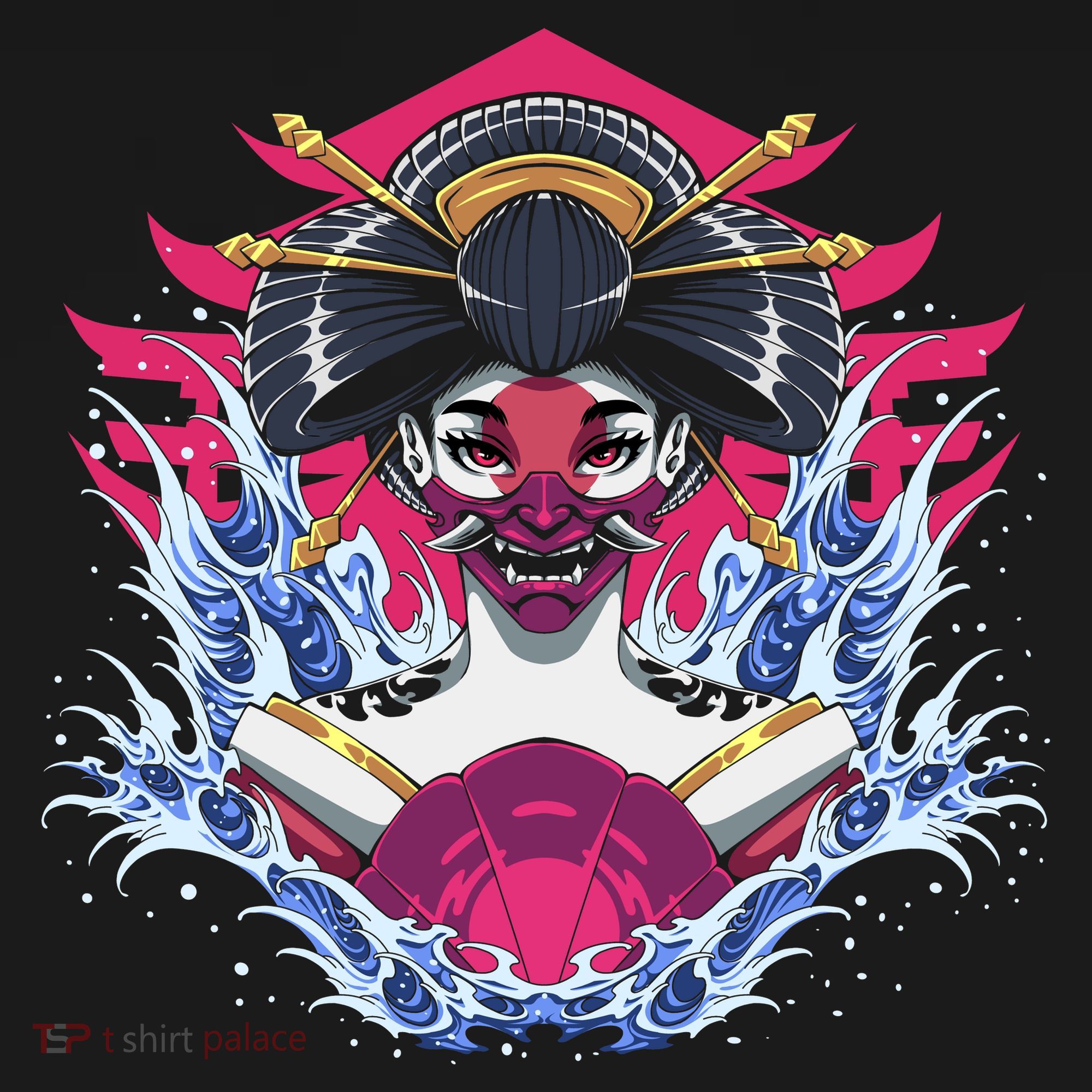 Geishia Ninja Mask Japanese Art Mousepad