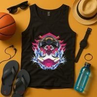 Geishia Ninja Mask Japanese Art Tank Top thumb 4