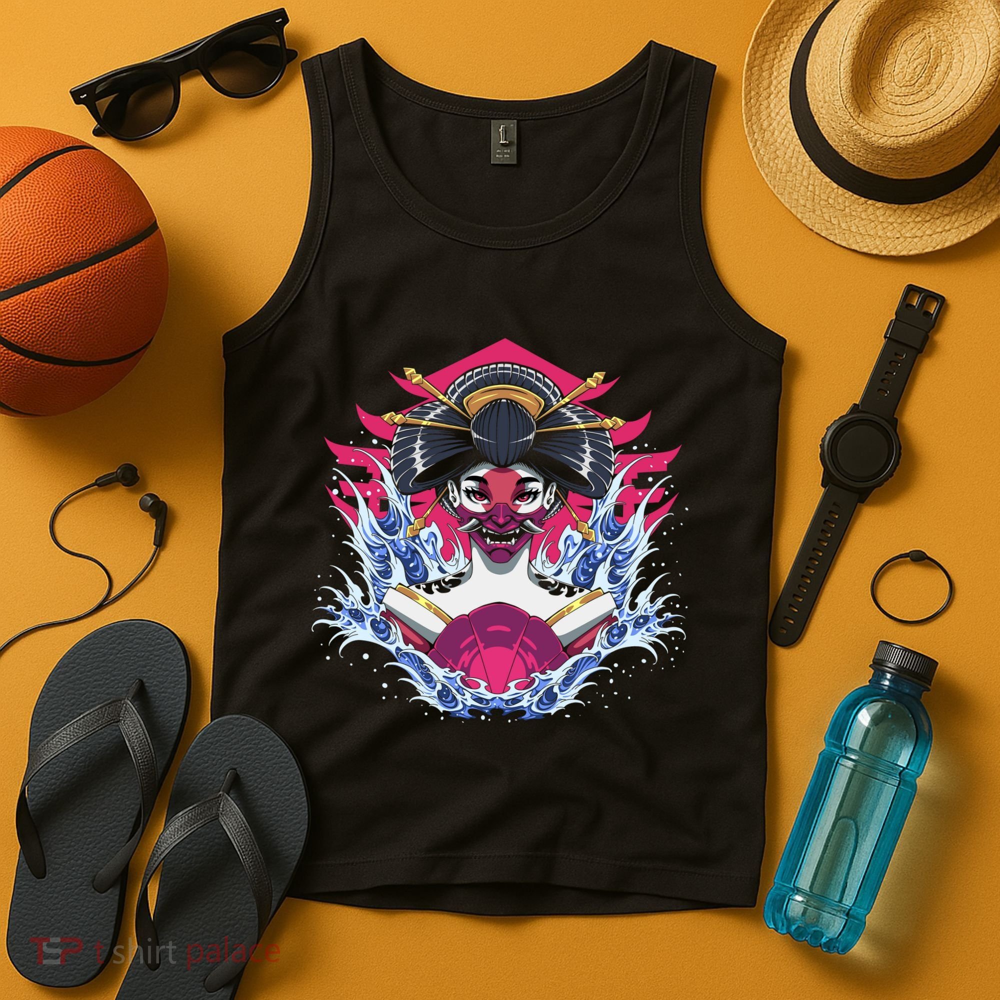 Geishia Ninja Mask Japanese Art Tank Top