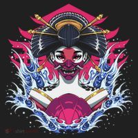 Geishia Ninja Mask Japanese Art Golf Towel thumb 3