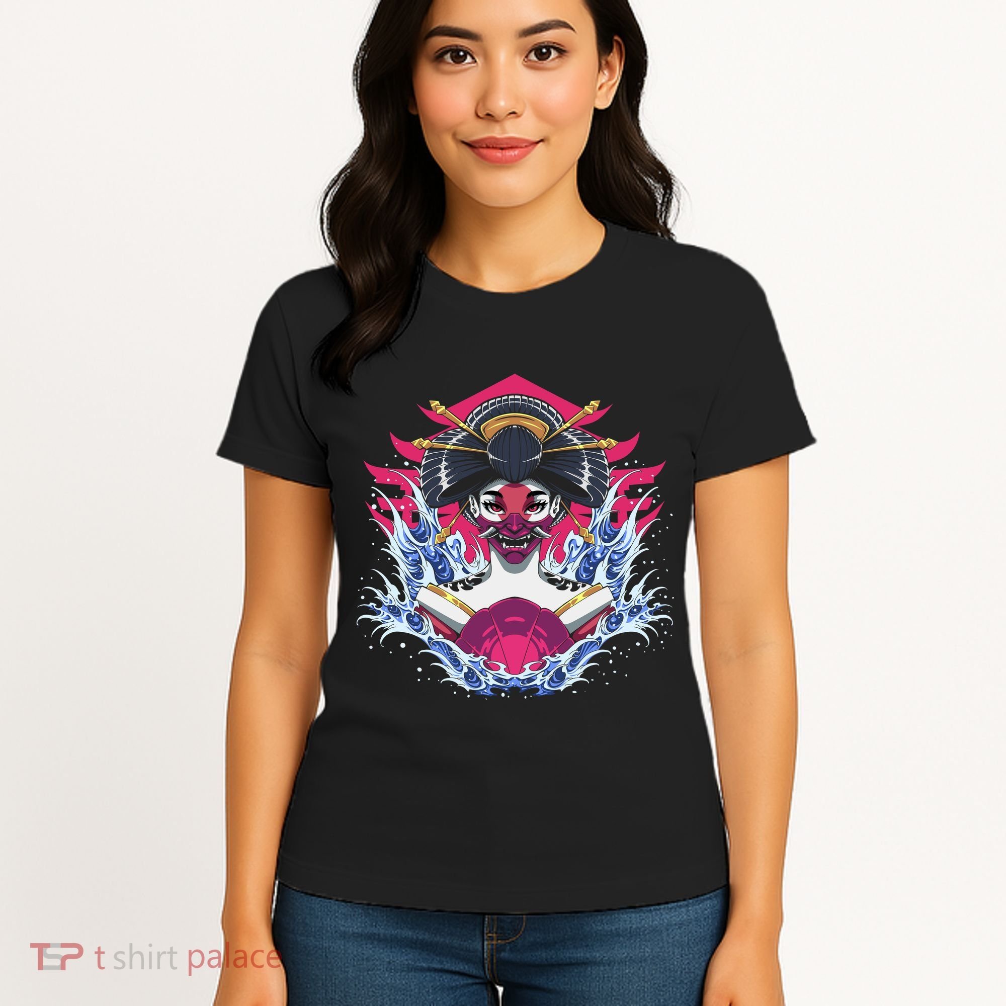 Geishia Ninja Mask Japanese Art Women's T-Shirt