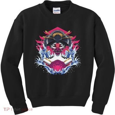 Geishia Ninja Mask Japanese Art Kids Sweatshirt