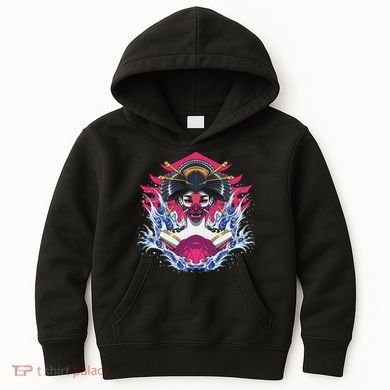 Geishia Ninja Mask Japanese Art Kids Hoodie