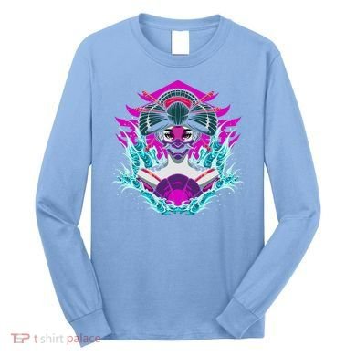Geishia Ninja Mask Japanese Art Long Sleeve Shirt