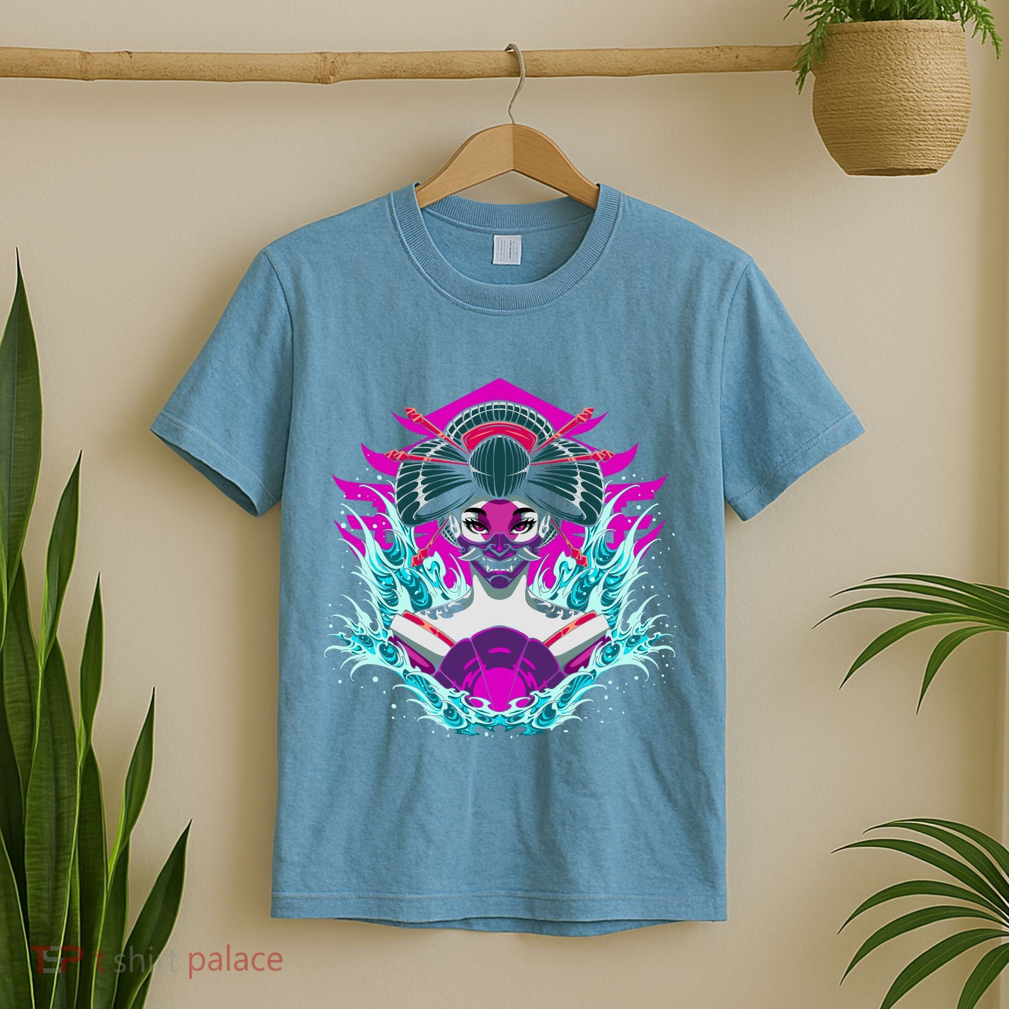 Geishia Ninja Mask Japanese Art T-Shirt